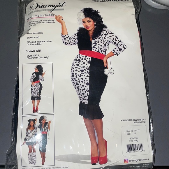 Dreamgirl Dresses & Skirts - Cruella 101 Dalmatians Halloween Costume 1X